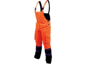PANTALÓN CON PETO DE INVIERNO DE ALTA VISIBILIDAD DE COLOR NARANJA, TALLA S