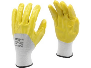GUANTES DE TRABAJO POLIESTIRENO/NITR. AMARILLO TAMAÑO 9'