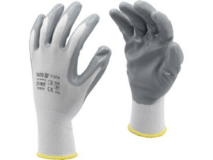 GUANTES DE TRABAJO NYLON/NITR. BLANCOS T. 9
