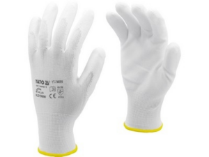 GUANTES DE TRABAJO NYLON/PU BLANCOS TAMAÑO 9