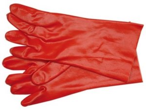 GUANTES DE TRABAJO PVC ROJO 36CM