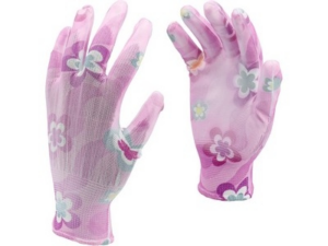 GUANTES DE JARDÍN DE POLIÉSTER FLORES DE 8'