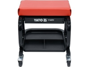 TABURETE CON ASIENTO CON RUEDAS PARA TALLER Y BANDEJA PARA HERRAMIENTAS