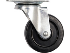 RUEDA GIRATORIA CON GOMA NEGRA 40MM
