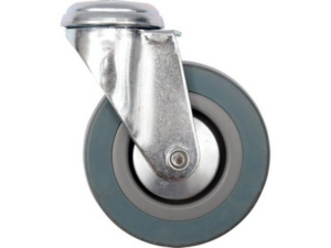 RUEDA GIRATORIA CON ORIFICIO PARA PERNO CON GOMA GRIS 125