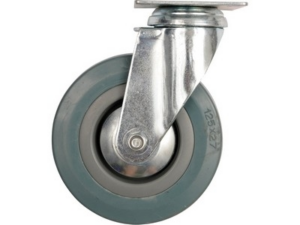 RUEDA GIRATORIA CON GOMA GRIS 125MM