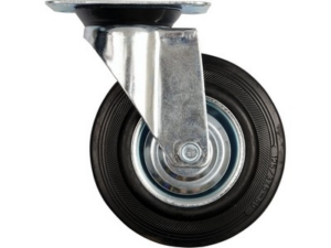 RUEDA GIRATORIA CON GOMA NEGRA 160MM