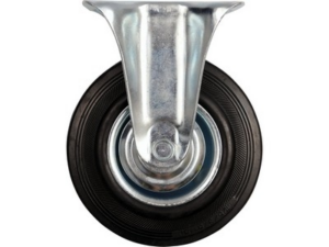 RUEDA FIJA CON GOMA NEGRA 75MM