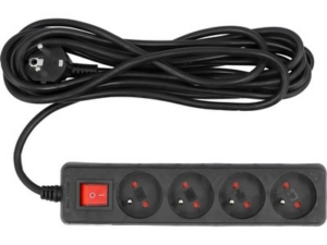 REGLETA DE EXTENSIÓN CON PUESTA A TIERRA CON INTERRUPTOR 4S 5M