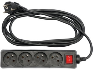 REGLETA DE EXTENSIÓN CON PUESTA A TIERRA CON INTERRUPTOR 4S 3M