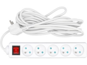 REGLETA DE EXTENSIÓN CON PUESTA A TIERRA CON INTERRUPTOR 5S 5M