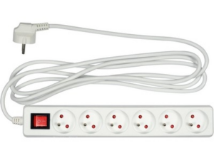 REGLETA DE EXTENSIÓN CON PUESTA A TIERRA CON INTERRUPTOR 6S 3M