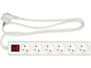 REGLETA DE EXTENSIÓN CON PUESTA A TIERRA CON INTERRUPTOR 6S 1,5M