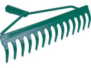 RASTRILLO DE ACERO 36CM 14 DIENTES SIN MANGO