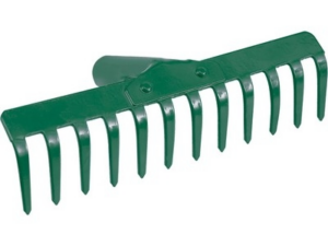 RASTRILLO DE ACERO DE 28 CM CON 12 DIENTES, SIN MANGO