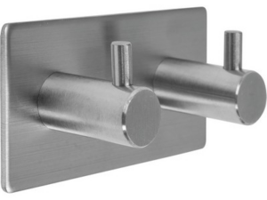 PERCHA DOBLE DE ACERO CON ADHESIVO 3M