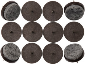 PATINES DESLIZANTES PARA MUEBLES DE FIELTRO CLAVOS DE ACERO 12 UDS