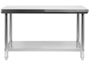 MESA DE TRABAJO CENTRAL PLEGABLE CON ESTANTE