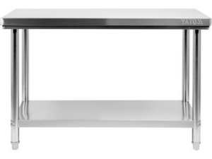 MESA DE TRABAJO CENTRAL PLEGABLE CON ESTANTE