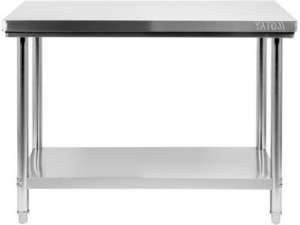 MESA DE TRABAJO CENTRAL PLEGABLE CON ESTANTE