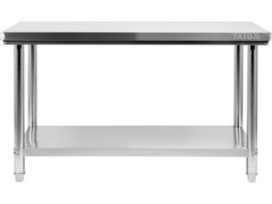MESA DE TRABAJO CENTRAL PLEGABLE CON ESTANTE