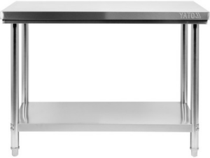 MESA DE TRABAJO CENTRAL PLEGABLE CON ESTANTE