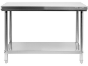 MESA DE TRABAJO CENTRAL PLEGABLE CON ESTANTE