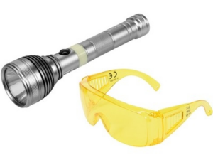 LINTERNA UV RECARGABLE 3W, GAFAS