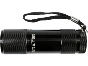LINTERNA LED DE ALUMINIO, 9 LED, NEGRA