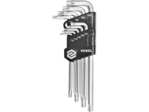 JUEGO DE LLAVES DE SEGURIDAD TORX 9 PIEZAS T10-T50 CrV