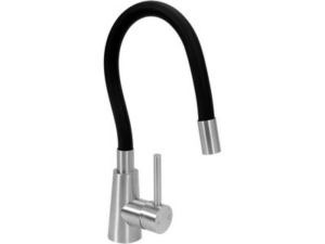 GRIFO DE COCINA FLEXIBLE ACERO NEGRO