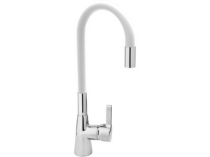 GRIFO DE COCINA CON CAÑO FLEXIBLE BLANCO
