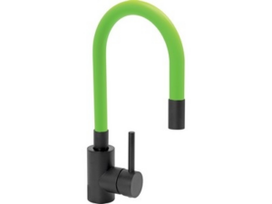 GRIFO COCINA NEGRO FLEXIBLE VERDE