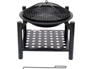 FUEGO DE ACERO 50CM, PARRILLA, LEÑERO