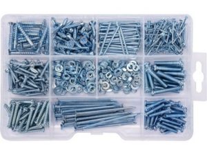 Juego de 580 TORNILLOS+CLAVOS+ARANDELAS surtidos