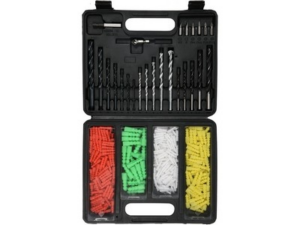 JUEGO DE 300 BROCAS + TACOS PARED + ESTUCHE