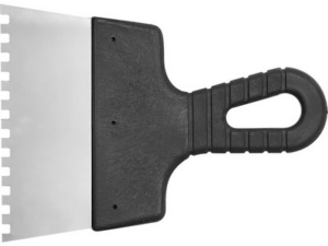 Espátula DENTADA de acero inoxidable, 150 x 6 mm