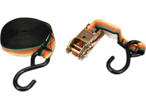 CINTA AMARRE CON CARRACA/TRINQUETE/RATCHER/CINCHA 25MM/5M (GANCHO)