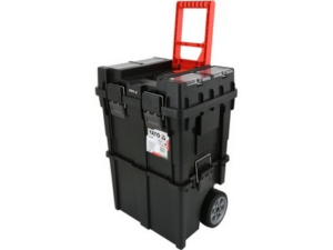 Caja de herramientas de dos piezas con ruedas