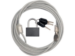 CABLE ACERO DE SEGURIDAD Y CANDADO 3 LLAVES