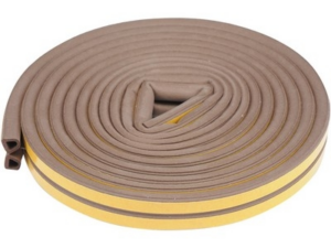 BURLETE ADHESIVO TIPO D JUNTA PARA VENTANAS Y PUERTAS EPDM MARRÓN 6M