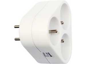 ADAPTADOR ENCHUFE CON TIERRA 3 ENCHUFES