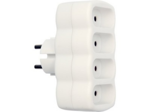 ADAPTADOR ENCHUFE SIN TIERRA 4 ENCHUFES