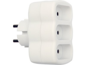 ADAPTADOR ENCHUFE SIN TIERRA 3 ENCHUFES