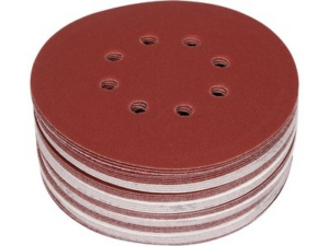 DISCOS DE LIJA CON SUJECIÓN DE VELCRO 8 AGUJEROS P180 150MM 50PCS