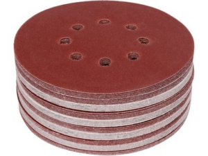 DISCOS DE LIJA CON SUJECIÓN DE VELCRO 8 AGUJEROS P120 150MM 50PCS