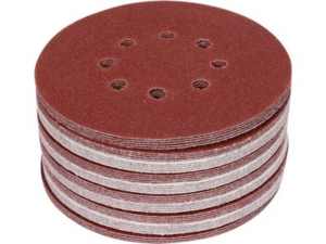 DISCOS DE LIJA CON SUJECIÓN DE VELCRO 8 AGUJEROS P60 150MM 50PCS