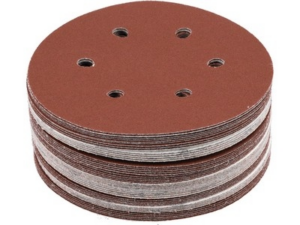DISCOS DE LIJA CON SUJECIÓN DE VELCRO 6 AGUJEROS P120 150MM 50PCS