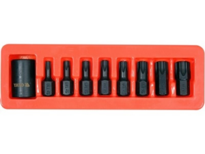 9 PUNTAS DE IMPACTO TORX DE 1/2' DR Y SOPORTE