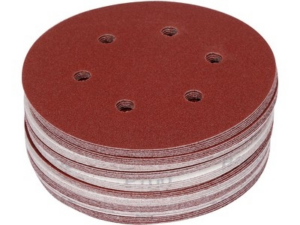 DISCOS DE LIJA CON SUJECIÓN DE VELCRO 6 AGUJEROS P100 150MM 50PCS